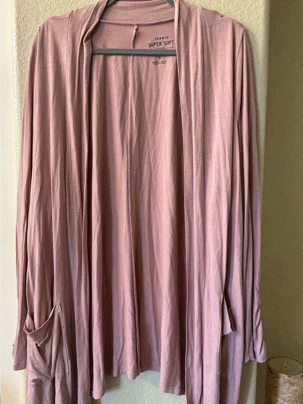 torrid Dusty Rose Open Front Super Soft Cardigan 3X